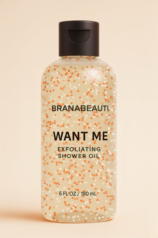 WANT ME EXFOLIATING SHOWER OIL
